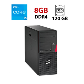 Комп'ютер Fujitsu Esprimo P756 E90+ Tower / Intel Core i5-6400 (4 ядра по 2,7 - 3,3 ГГц) / 8 ГБ DDR4 / 120 ГБ SSD / Intel HD Graphics 530 б/в