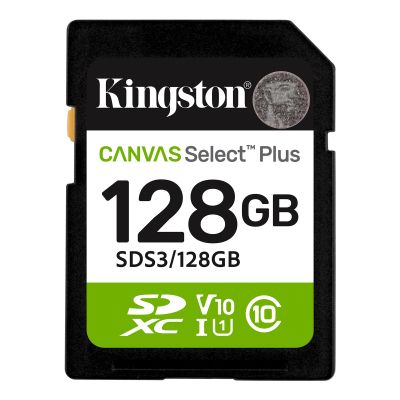 Карта памяти Kingston 128GB SDXC class 10 UHS-I V10 A1 Canvas Select Plus (SDS3/128GB)