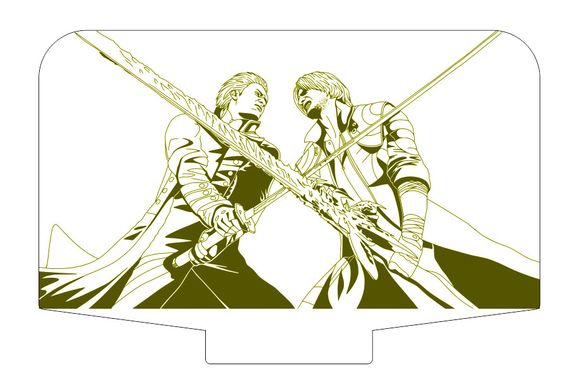 Акриловий світильник-нічник Devil May Cry 5 жовтий tty-n002014