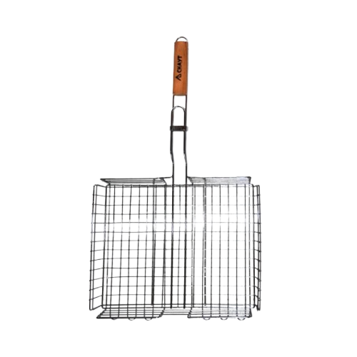 Решітка-гриль глибока з дерев'яною ручкою 36*28*6см Скаут