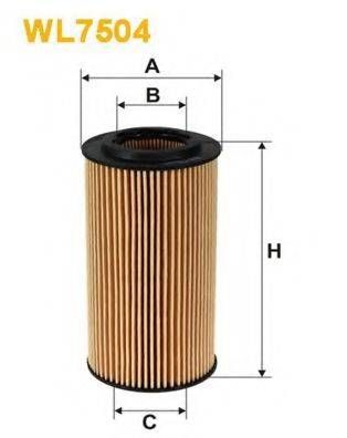 Фільтр оливи WIX FILTERS WL7504 на VW GOLF VI (5K1)