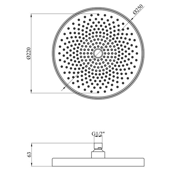 Лейка для верхнего душа Kroner Element 2801562923Z-5301 (CV036158) | Зображення 2