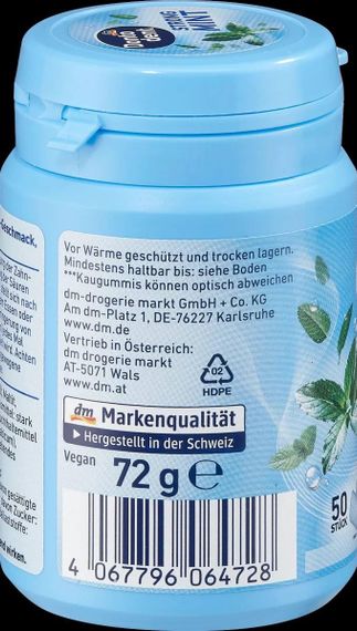 Жевательная резинка со вкусом мяты Dontodent Strong Mint, без сахара и без аспартама, 50 шт., Германия | Зображення 3