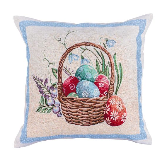 Наволочка гобеленова одностороння EASTER BEE CO2-NV Limaso, 45x45, Квадратна, Великодній, Без люрексу, 75% поліестер, 22% бавовна, 3% акрил, Односторонній, Гобелен