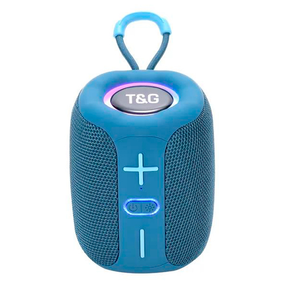 Портативная Bluetooth колонка TG658 с RGB подсветкой и функцией громкой связи, радио, синия