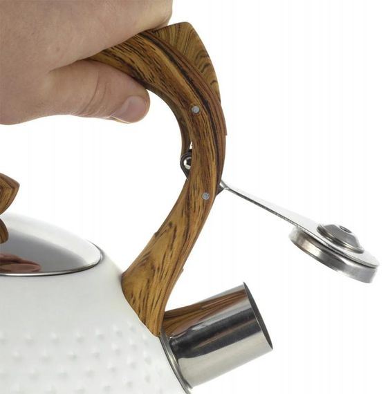 Чайник Kamille Whistling Kettle White 2.7л з нержавіючої сталі зі свистком | Зображення 1