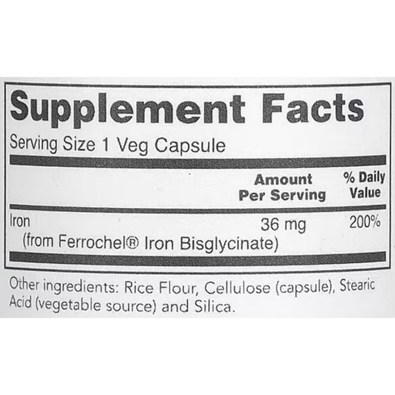 Мікроелемент Залізо Protocol for Life Balance Iron 36 mg 90 Veg Caps | Зображення 1