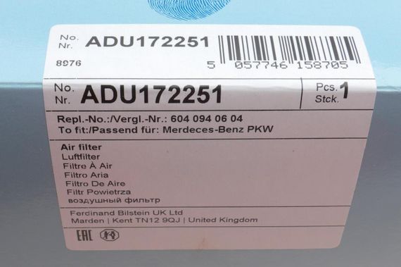 Фільтр повітряний Mercedes Benz E-class W210 95-02 ADU172251 | Зображення 3