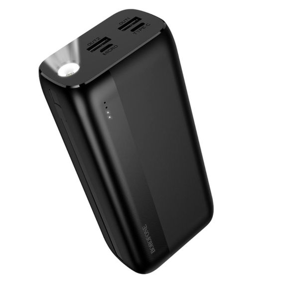 Power Bank Borofone BJ86A з ліхтариком (30000mAh) Чорний | Зображення 4