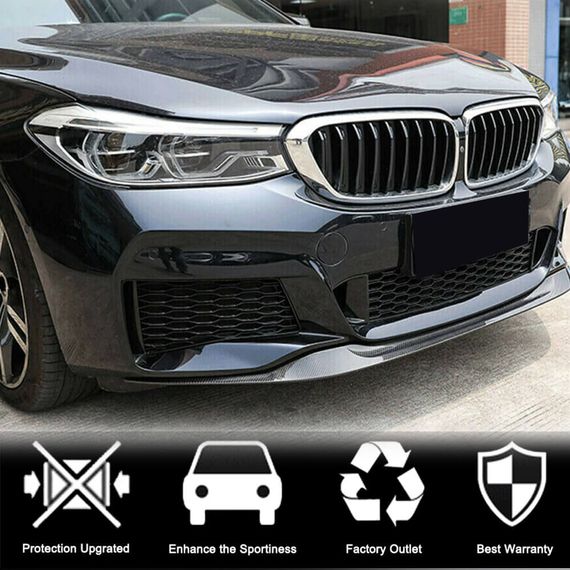 Накладка на передній бампер Lip (для M-Sport 2017-2020, Карбон) для BMW 6 серія G32 2017- рр | Зображення 2