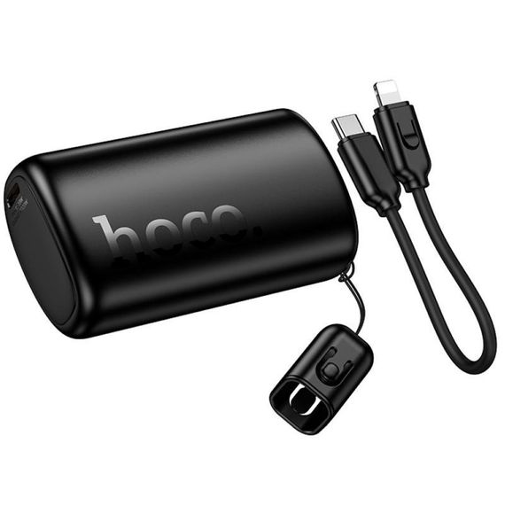 Портативний ЗП Power Bank Hoco Q50 Victory PD20W with cable 10000 mAh Black | Зображення 3