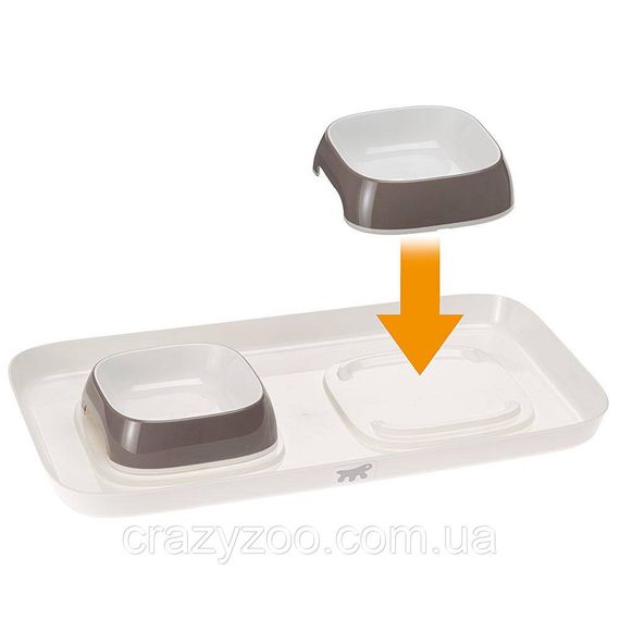Миски на підставці для собак та котів Ferplast Glam Tray Extra Small пластикові сірі 40x23x4.5 см 400 мл 71908321 | Зображення 4