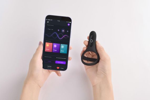 Подвійне ерекційне кільце Fun Town Rise Black, керування зі смартфона | Зображення 8