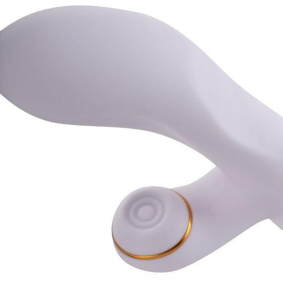 Вібратор-кролик з пульсацією та флогером LOCKINK SEVANDA Whip Vibrating Massage Wand, біло-золотий | Зображення 3