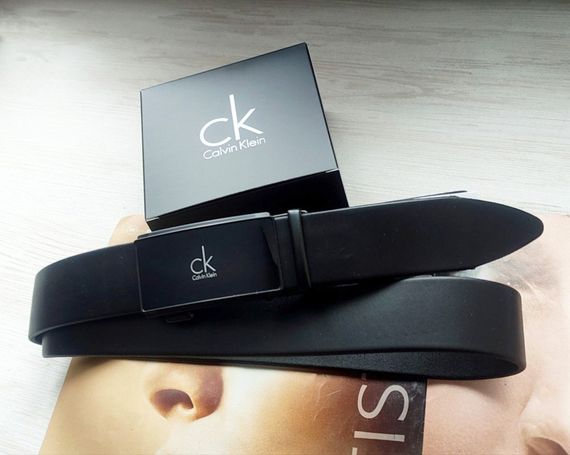 Мужской кожаный подарочный набор Calvin Klein ремень и кошелек черный | Зображення 3