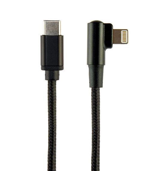 Кабель кутовий Cablexpert CC-USB2-CMLML-0.2M, USB 2.0 USB-C тато/Lightning, 0.2 м.