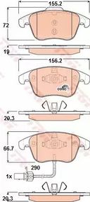 Гальмівні колодки дискові AUDI A4/A5 F 08, TRW (GDB1814)