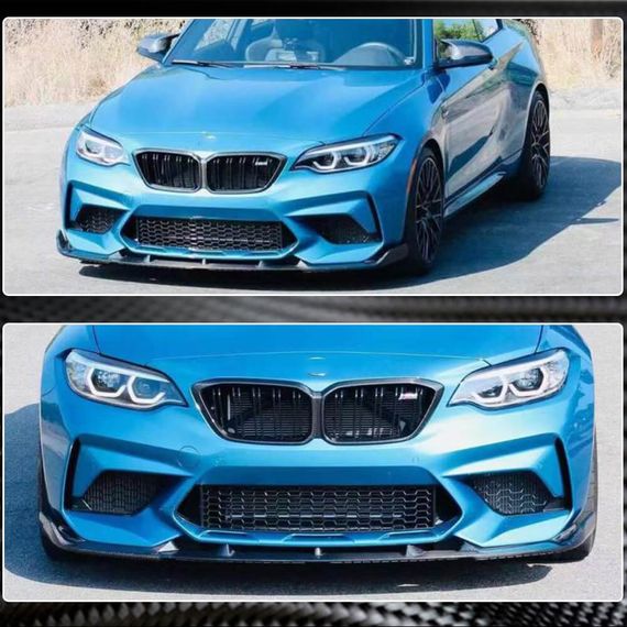 Накладка на передній бампер Lip V5 (для F87 M2 Competition, Карбон) для BMW 2 серія F22/23 2014-2021 рр | Зображення 3