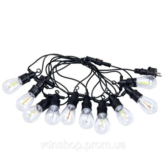 Гирлянда уличная в стиле ретро светодиодная мультиколор S14 на 10 LED ламп длиной 5 метров S14ML | Зображення 7
