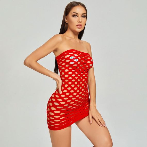 Пеньюар-Сітка Babydoll 42 Червоний W095 | Зображення 5
