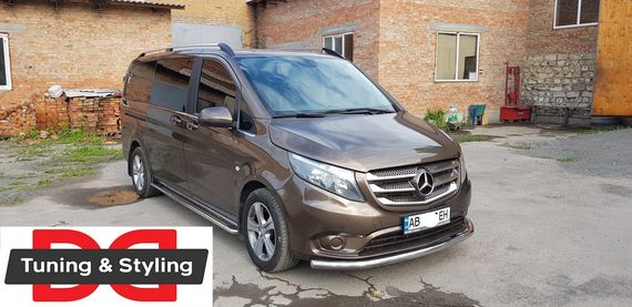Передняя защита ST008 (нерж.) для Mercedes Vito / V W447 2014-2024 гг | Зображення 2