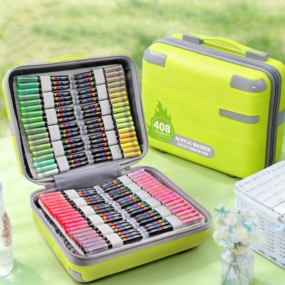 Акрилові маркери GuangNa Brush GN-8101 з м’яким пензликом 408 шт. | Зображення 6