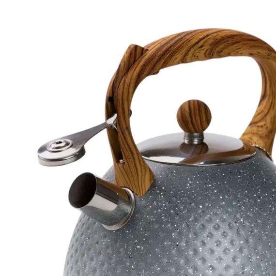 Чайник на 3 литра со свистком серый тройное дно HP33535G | Зображення 3