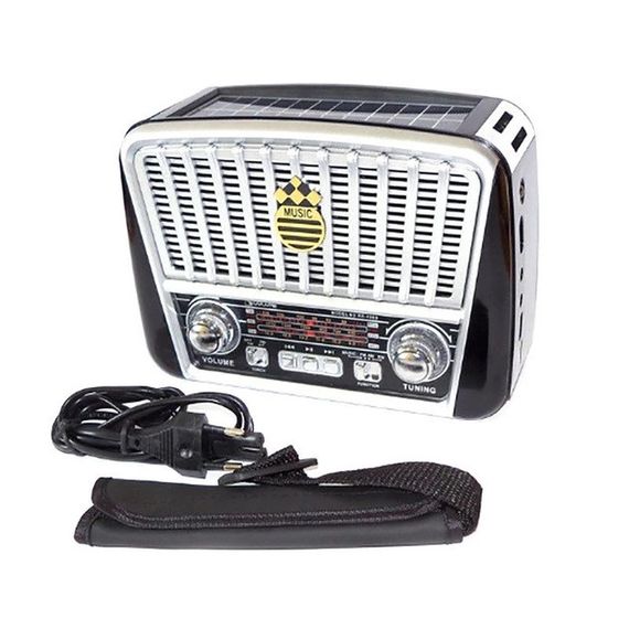 Радіоприймач Golon RX-455S USB/акумулятор сонячна панель. MN-644 Колір: сірий | Зображення 1