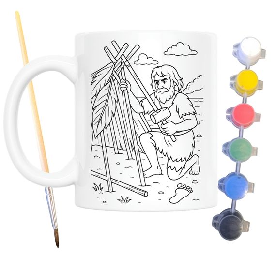 Набор для творчества кружка раскраска Робинзон Крузо (по мотивам книги Даниэля Дефо) 330 мл белая (КР0198) | Зображення 1