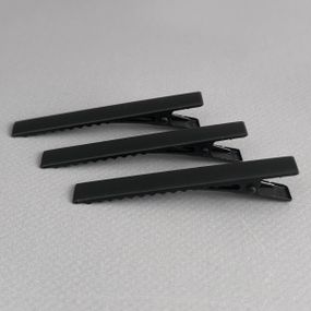 (10 шт) Заколка-основа уточка плоска 6,5 см- чорний