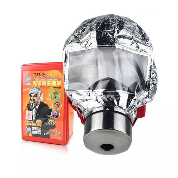 Маска противогаз из алюминиевой фольги, панорамный противогаз Fire mask защита головы от радиации ON-77 | Зображення 8