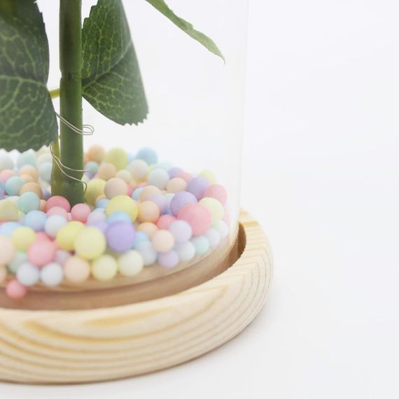 Троянда в колбі з LED підсвіткою 15,5см, в подарунковій коробці / Вічна троянда / Декоративна троянда нічник | Зображення 3