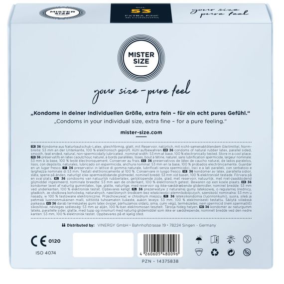 Презервативи Mister Size - pure feel - 53 (36 condoms), товщина 0,05 мм sexstyle | Зображення 2
