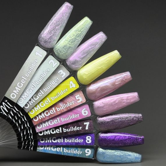 Гель для декора Mi OMGel №9 (голубой с золотым шиммером) 30мл | Зображення 1