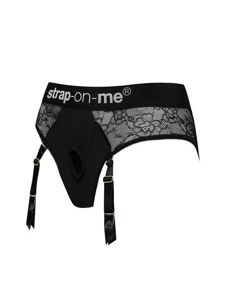 Мереживні трусики для страпона з підв’язками для панчіх Strap-On-Me DIVA HARNESS - XS | Зображення 1