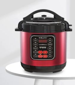 Мультиварка электрическая на 5 л мощностью 1000 Вт. Sokany SK-2402 Красная Скороварка на 10 программ