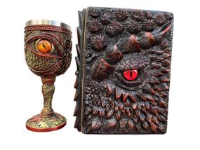 Подарунковий набір Келих 3D Око Orange і Блокнот 3D «Око Пламінного Дракона»