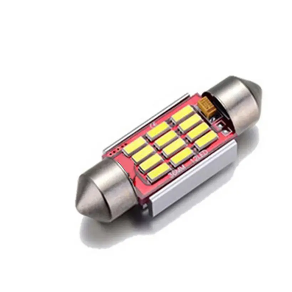 Автолампа Festoon, цоколь SV8.5-8, 4014 х 12smd, 39 мм, білий, 12-24 В | Зображення 1