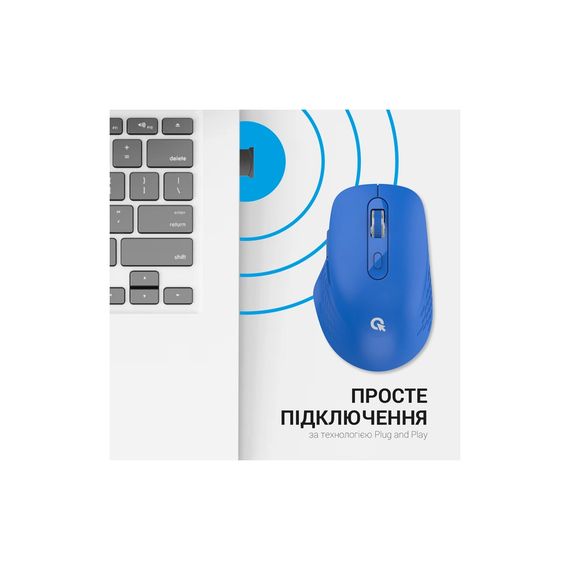 Мишка OfficePro M230C Silent Click Wireless/Bluetooth Blue (M230С) | Зображення 7