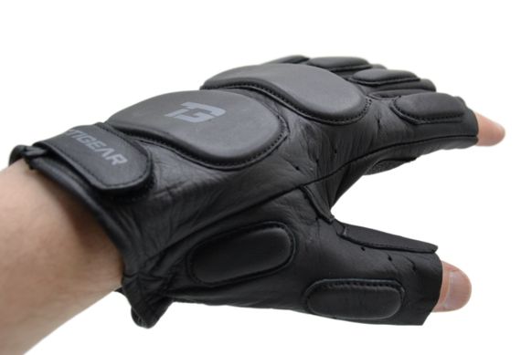 Перчатки тактические кожаные без пальцев TACTIGEAR PS-8801 Patrol Black L | Зображення 1