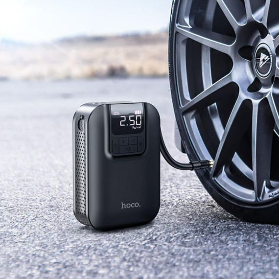 Автомобільний насос HOCO S53 Breeze portable smart air pump Black | Зображення 5