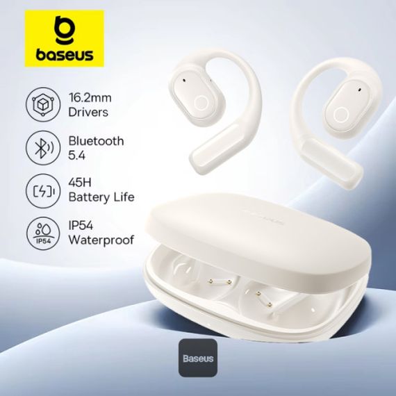 Навушники Baseus Eli 10i Fit Open-Ear TWS спортивні амбушюри для бігу, тренажерного залу та їзди на велосипеді – білі | Зображення 1