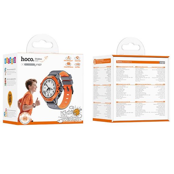Дитячий cмарт-годинник Hoco Y107 4G with call function Orange | Зображення 1