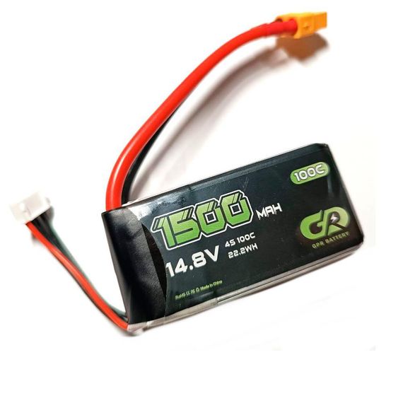 Акумулятор GPR 14.8v 1500 mAh Li-Po 4s 100C 16.65Wh XT60 акумулятор для FPV дрону квадрокоптера | Зображення 1