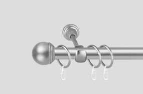 Карниз для штор металевий, однорядний 19 мм Тоди Макс Сатин 320 див. (стук 2-х труб)