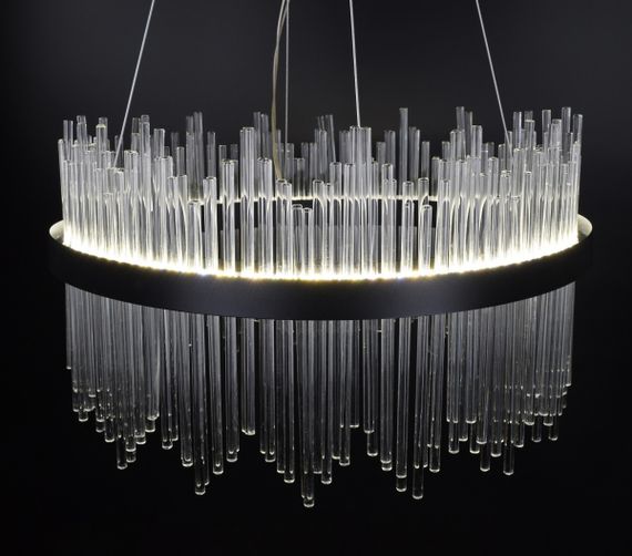 Люстра світлодіодна підвісна LED світильник для квартири на стелю лед 26920 Чорний 50-180х60х60 см. | Зображення 9