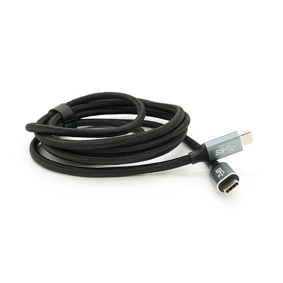 Кабель Type-C to Type-C (USB 3.2 GEN2 male to male), обплетення, Black, довжина 2м, підтримка 100W/10Gbps, 4K60HZ audio/video outpout, BOX