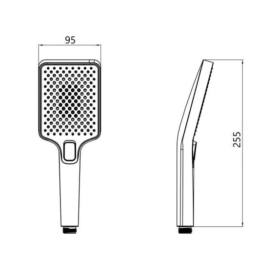 Лійка для ручного душу Qtap Rucni 140x95 мм прямокутна QTRUC125BLM45959 Black Matt | Зображення 1