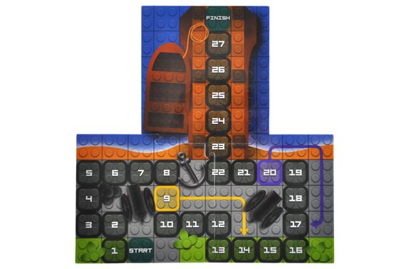 Конструктор блочний QB300-104 "Block&Steps: Піратський корабель" + ходилка і меморі гра 3в1, 41дет. qbee | Зображення 2