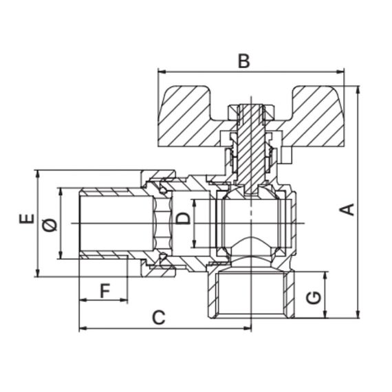 Кран з американкою кутовий 1/2" Europroduct EP.410 (EP2959) | Зображення 1